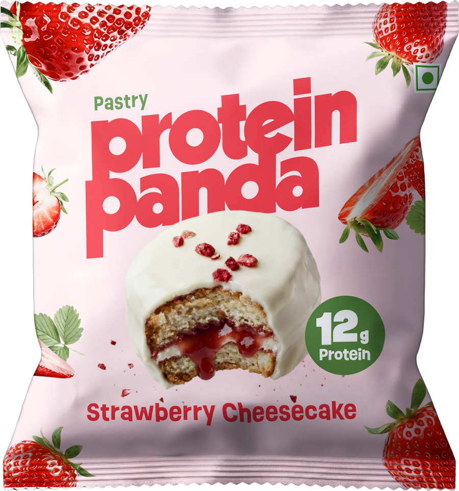 Protein Panda Strawberry Cheesecake Pastry | 12g Protein | Soft Filled High-Protein Snack